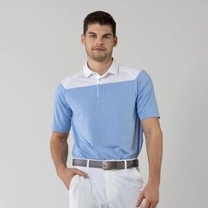 NEW Levelwear Golf Athletic Scholar Polo in Hydrangea / White Size Medium